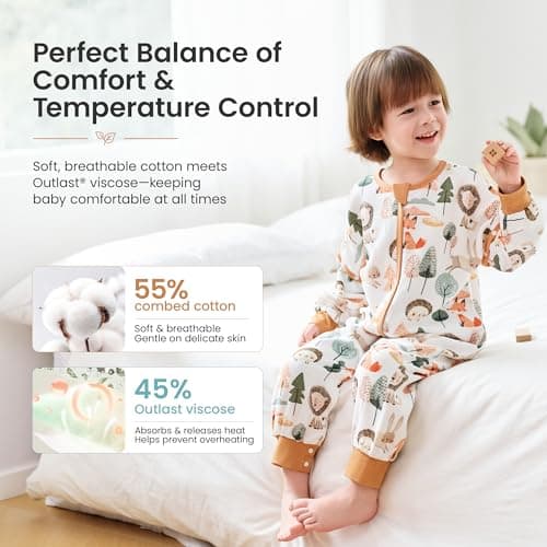 i-baby Outlast® Baby Sleep Sack with 2-Way Detachable Sleeves, Unisex Toddler Sleeping Bag with Smart Temperature Regulation, Growth-Friendly Baby Wearable Blanket with Legs for Infants, 3-4T - Thumbnail 3