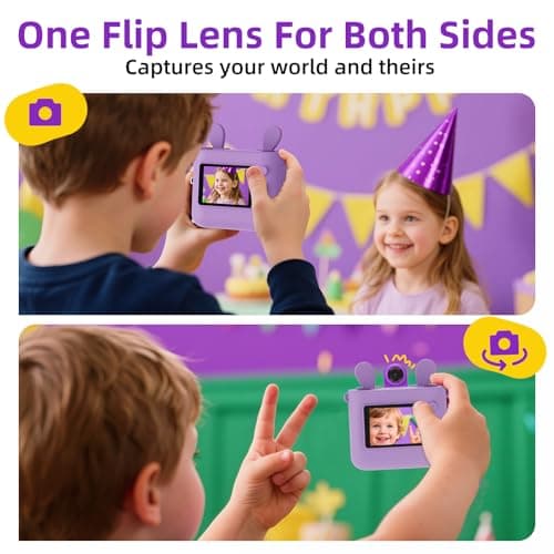 ORGSTA Kids Instant Print Camera for Boys and Girls 1080P HD Toddler Digital Camera with 3 Rolls Print Paper&32G Card, Christmas Birthday Gift Toys for Age 3-16 Kids Portable Travel Digital Camera Toy - Thumbnail 4