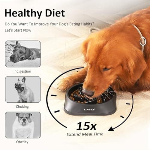 YINEYA Slow Feeder Dog Bowls, Pet Supplies that Slow Down Eating, Pet Food Bowls, Maze Dog Puzzle Feeder for Medium Breed - Thumbnail 3