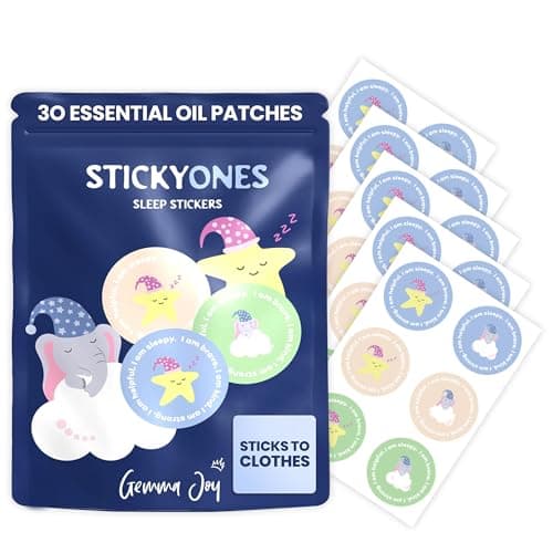 Gemma Joy StickyOnes Sleep Patches for Kids – Toddler Sleep Aid Stickers with Natural Sandalwood, Chamomile & Lavender – Melatonin-Free Sleepy Stickers for Kids, Sticks to Clothes All Night (30 Pack) - Image 1