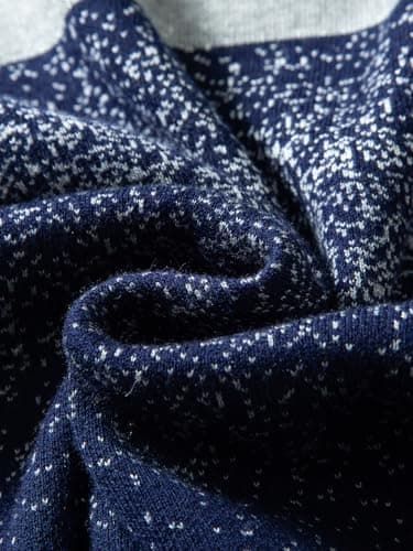 ALLOVIN Men’s Gradient Stripe Knit Sweater – Slim Fit, Soft Wool Blend, Warm & Stylish for Fall Winter | White Blue | Large - Thumbnail 6