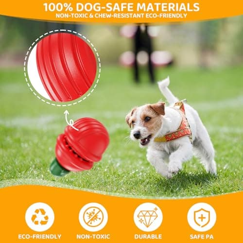 COSOWO Dog Chew Toys for Aggressive Chewers, Bully Stick Holder, Non-Toxic Durable Dog Puzzle Toy, Teething & Interactive Venus Flytrap Design, Gift for Dogs, Red - Thumbnail 2