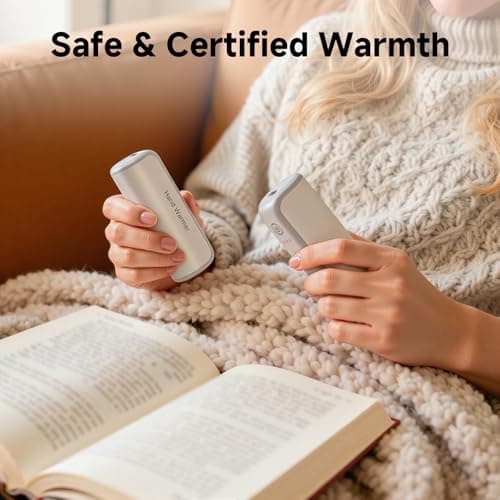 Hand Warmers Rechargeable 2 Pack, Magnetic Electric Hand Warmer 3 Settings Portable Pocket Heater 360°Heating, Gifts for Men Women Camping,Hunting,Golf,Travel Essentials (White) - Thumbnail 5