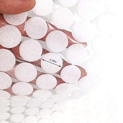 Self Adhesive Dots,1100pcs(550 Pairs) 0.59" Diameter Strong Sticky Back Hook Nylon, 15mm Loop Strips with Waterproof Glue Tapes, Perfect for School Classroom,Office, Home(White) - Thumbnail 6