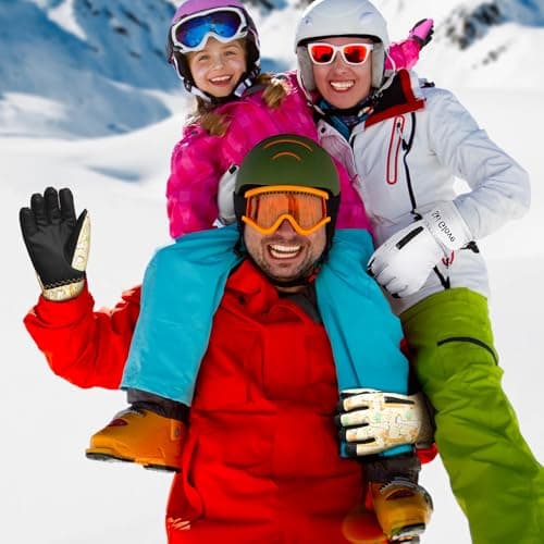 Odtmger Warm and Breathable Snow Gloves - Waterproof and Anti-Slip Ski Gloves for Boys & Girls, Men & Women - Thumbnail 6