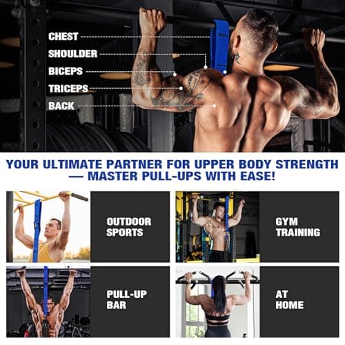 KUTIZE Pull Up Bands, Pull Up Bar Heavy Duty Resistance Bands, Height Adjustable Pull Up Assistance Bands for Enhanced Strength Training, Muscle Training, Exercise Workout Bands Set for Working Out - Thumbnail 6