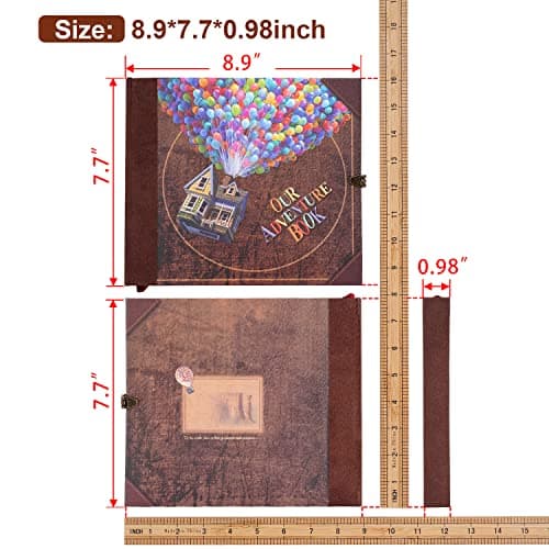 JIMBON Our Adventure Book Scrapbook Photo Album,Retro Style Embossed Letter Cover Travel Diary Journal Scrap Book Kit For Couples,Memory Book For Anniversary Wedding - Thumbnail 6