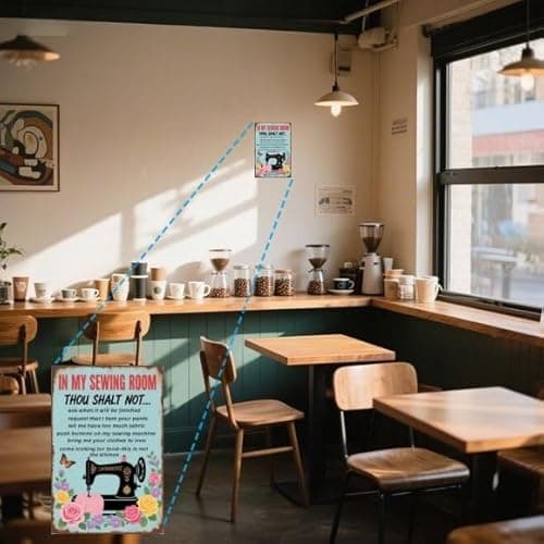 Carastora Vintage Sewing Room Wall Sign, Metal Tin Plaque for Home, Craft Room, Sewing Lover Gift - Country Style Decorative Poster 8x12 Inch - Thumbnail 2