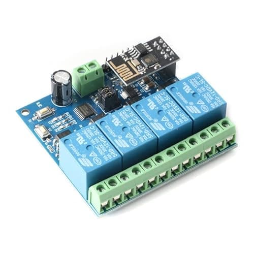 JESSINIE ESP8266 ESP-01 4 Channel 12V WiFi Relay Module 12V IOT Wireless Smart Home Device WiFi Relay Internet of Things ESP-01 Module Board For Phone APP Remote Control - Image 1