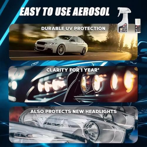 Vemiky Headlight Restoration Kit - Headlight Cleaner & Restorer for Cars, Trucks, SUVs | 180ml Spray with Microfiber Towel | Instant Oxidation Removal - Thumbnail 6