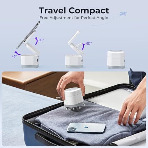 5 in 1 Wireless Charger, Foldable Wireless Charging Station with Night Light for Apple Magnetic Charger, Retractable Cable Fast Charger Stand for iPhone 17/16/15/14/13/12, Apple Watch, AirPods Pro 3 - Thumbnail 4