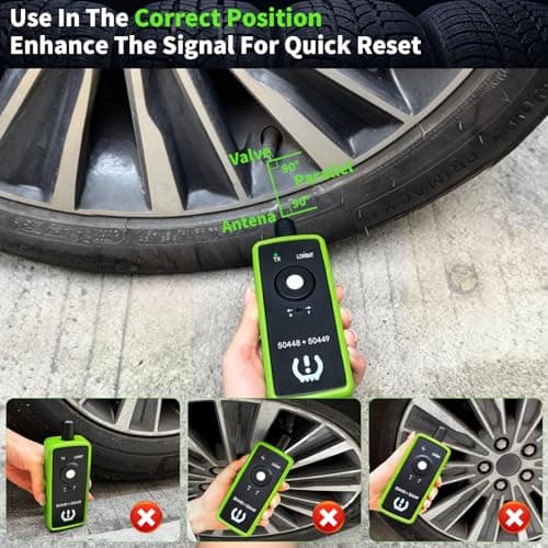 2IN1 TPMS Relearn Tool w/Battery for GM and Ford, FIRSTOOL EL50448+EL50449 TPMS Reset Tool with Model Switch Button Tire Sensor Programmer TPMS Sensor Tool,Tire Sensor Reset Tool for Lincoln GMC Buick - Thumbnail 6