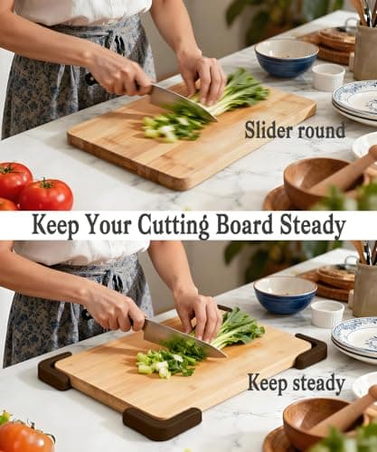 Adabuli Silicone Non-Slip Cutting Board Feet, Reusable Removable Chopping Boards Feet for Home Kitchen Countertops (Brown, Gray) - Thumbnail 2