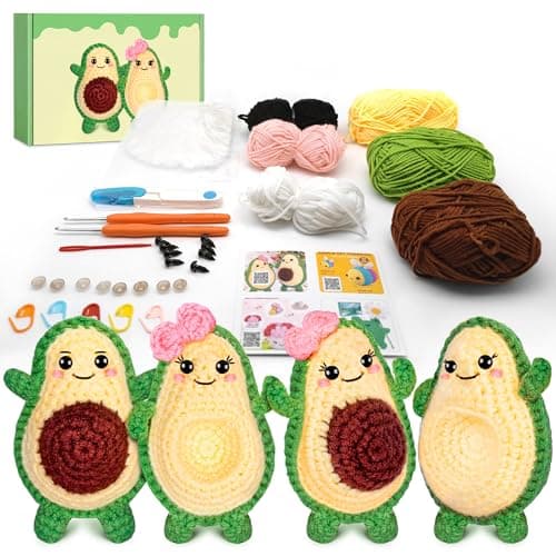 NADOBA Avocado Crochet Kit for Beginners – DIY Kit with Colorful Wool Yarn, Easy-to-Follow Video Instruction via QR-Code – Cute Plush Project, Fun Craft, Learn to Crochet Kits for Adults Beginner - Image 1