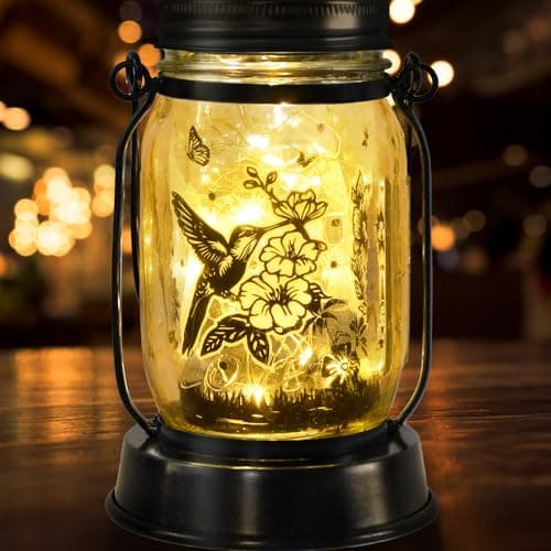 Solar Lanterns Outdoor Garden Decor Valentine's Day Gifts for Women Hummingbird Gift for Women Mom Grandma Sister Birthday, Hanging Solar Light Home Decor for Yard, Patio,Backyard,Porch,Torch - Image 1