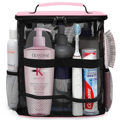 Dorm Room Essentials for Girls, Mesh Shower Caddy Hanging, Large Capacity Toiletry Bag for Women, Quick Dry Shower Bag for Camping, Cruise, Travel Essentials, Christmas Birthday Gifts for Women Girls - Image 1