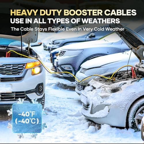 AutoChat Jumper Cables for Car, Heavy Duty Automotive Booster Cables for Car, SUV and Trucks Battery, for Jump Starting Dead or Weak Batteries with Carry Bag, Gloves, Brushes(6 Gauge 16 Feet) - Thumbnail 4