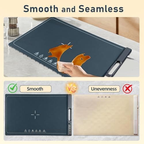 Food Warming Tray,10-Second Fast Heating,7 Temperature Settings with Timer & Overheat Protection.Warming Trays for buffets Party & Daily Use, Flexible Storage,Keeps Food Warmers and Fresh (Dark Blue) - Thumbnail 6