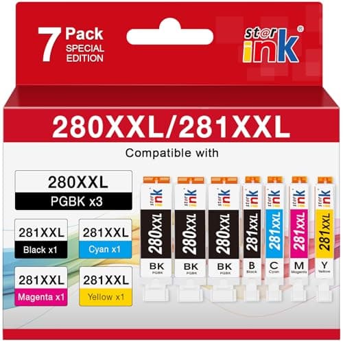 Starink PGI-280XXL CLI-281XXL 280XXL 281XXL 280 281 XXL Replacment for Canon 280 281 Ink Cartridges Compatible with PIXMA TR8620 TR8620a TS6320 TS8220 TS9520 TS6120 TS6220 TR7520 Printer 7 Pack - Image 1