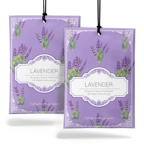 YAXUNDZ Lavender Sachets for Drawers and Closets - 2 Pack Long Lasting Odor Eliminator Bags, Natural Fresh Scent for Wardrobe, Storage, Car & Home, Air Freshener Sachets - Image 1