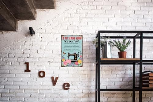 Carastora Vintage Sewing Room Wall Sign, Metal Tin Plaque for Home, Craft Room, Sewing Lover Gift - Country Style Decorative Poster 8x12 Inch - Thumbnail 3