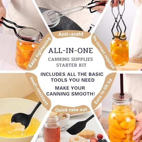 GraceKit Canning Supplies Starter Kit - Stainless Steel Canning Pot with Rack and Lid,Beginners Stainless Steel Canning Tool Set Includes Funnel, Ladle & Measuring Cups 21.5 Quart - Thumbnail 5