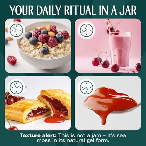 TrueSeaMoss Sea Moss Gel – Made in USA – Wildcrafted Seamoss, Fruits & Jarred Vegetables – Cherry, Pack of 1 (Labels may Vary) - Thumbnail 4