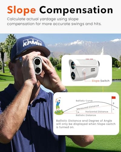 Golf Rangefinder with Slope - 1200 Yard Laser Range Finder for Golfing & Hunting, High-Precision Flag Locking Vibration, 7X Magnification, USB-C Rechargeable, Built-in Magnetic Strip - Thumbnail 3