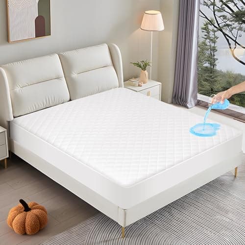 GUHER Waterproof Mattress Protector Twin Size,Breathable Bed Cover 3D Air Fabric Mattress Pad Cover,Noiseless＆Ultra-Soft Washable Bed Cover with 6"-14" Deep Pocket (White) - Image 1