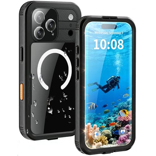 HECLETSO for iPhone 17 Pro Max Case - Compatible with MagSafe - IP68 Waterproof & Dustproof, 10FT Military-Grade Drop Proof - Built-in Screen Protector & Full-Body Rugged Cover, 6.9 Inch - Black - Image 1