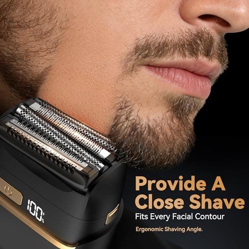 Electric Razor for Men, Advanced Foil Shaver with 4 Floating Blades(2 Foils + 2 Trimmers), Close Shave Without Tugging, Travel Electric Razor for Teenagers, Men & Fathers - Thumbnail 3