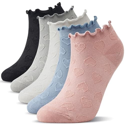 Women's Ruffle Ankle Socks with Cute Heart Lettuce Soft Breathable Frilly Fashion Socks for Everyday Outfits Sweet Feminine Look for Women and Teen Girls Easy to Pair with Casual or Dressy Styles - Image 1