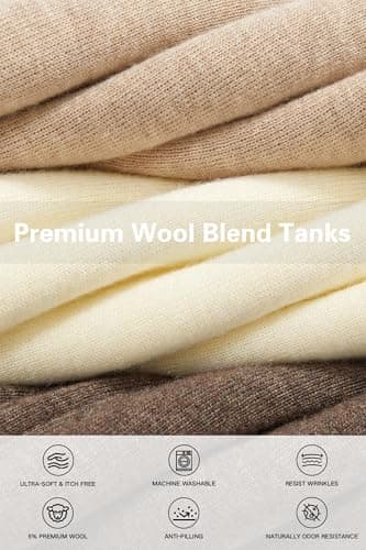 Arach&Cloz 2026 Women's Summer Tank Tops Spring Wool Blend Sleeveless Vest V Neck Ribbed Knit Soft Fall Cashmere Sweater Basic Blouse Fashion Shirts Business Casual Teacher Outfits Trendy Cream S - Thumbnail 6