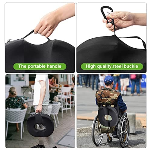 Donut Pillow Coccyx Seat Cushion for Prostate, Sciatica, Pelvic Floor, Pressure Sores, Pregnancy, Perineal Surgery, Postpartum Recovery Pain Pressure Relief Memory Foam Chair Pad - Thumbnail 5