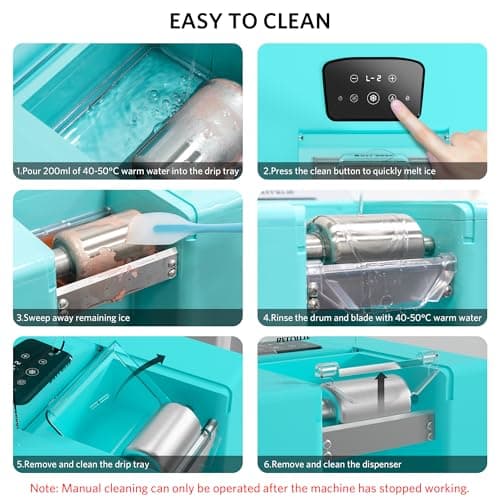 Shaved Ice & Slushie Machine No Ice Needed, Sugar Free Slushy Machine, 60S Making Shaved Ice, Slushie, Margaritas, Auto Clean, LED Display, 280W Frozen Drink Maker for Home, Party, Outdoor Use - Thumbnail 6