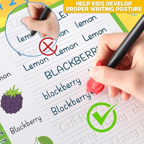 8 Pieces Magic Grooved Writing Practice Books Disappearing Ink Pens Reusable Groove Workbooks Tracing Handwriting Practice Without Tears for Kids Kindergarten Preschool Supplies,10.2 x 7.3inch - Thumbnail 6