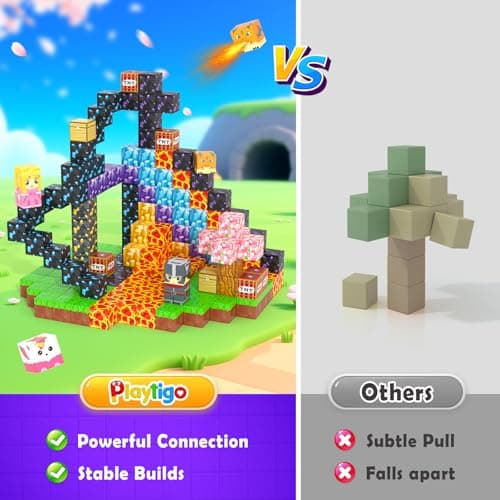 154PCS Magnetic Blocks - Build Mine Magnet World Stacking Cube Toys with Magnet Board, Magnetic Tiles Building Blocks STEM Construction Toys, Sensory Games for Kids Age 3+ Boys Girls Birthday Gift - Thumbnail 3