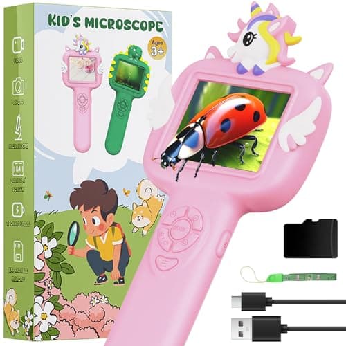 Microscope for Kids Gifts Toys Science, Mini Handheld Digital Pocket Microscope Requiring Direct Surface Contact, Educational STEM Toy for Boys Girls Ages 8–12, Christmas Birthday Gift Idea - Image 1