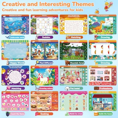 Search and Find Books for Kids 3-5, Reusable Preschool Learning Activities, Perfect Road Trip Essentials, Educational Toys, 28 PCS Busy Books for 3 4 5 6 Year Old Boys Girl Christmas Birthday Gifts - Thumbnail 4