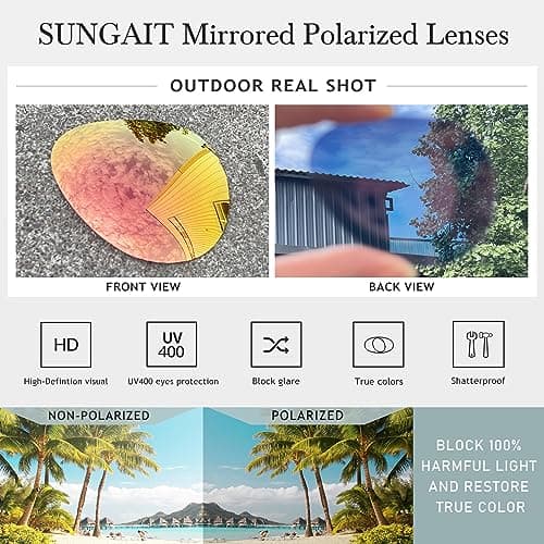 SUNGAIT Women's Lightweight Oversized Aviator Sunglasses - Classic Style Polarized Lens - Thumbnail 4