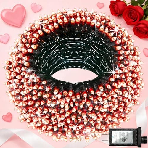 300 LED Indoor Red Valentine String Lights with 12 Modes, Connectable Red Valentine Lights with Timer, Dimmable Twinkle Fairy Lights, 75FT LED Outdoor Christmas Lights for Bedroom Patio Party Decor - Image 1
