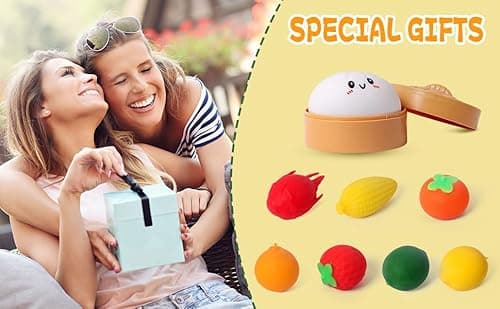 Mystery Dumpling Squishy, 4 Inch Jumbo Dumpling Stress Ball, Squishy Bun, Anxiety Relief Fidget, Soft Squeeze Decompression Dough for Adults Classroom Prizes & Party Favors (Pink) - Thumbnail 6