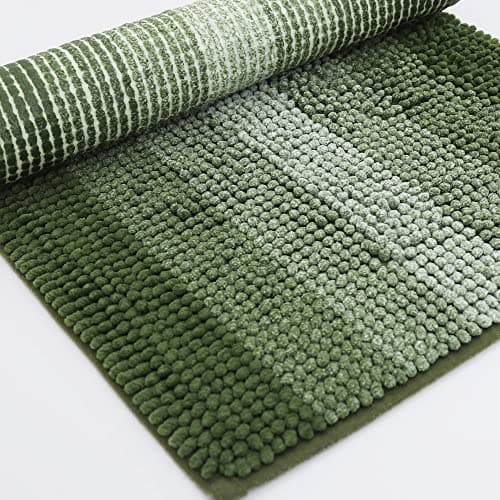 COSY HOMEER 24x17 Inch Bath Rugs Made of 100% Polyester Extra Soft and Non Slip Bathroom Mats Specialized in Machine Washable and Water Absorbent Shower Mat,Green - Thumbnail 6