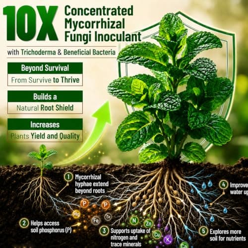 Mycorrhizal Fungi Inoculant with Trichoderma & Bacillus Subtilis, Concentrated Soil Activator for Stronger Roots, Bigger Growth & Higher Yields, Organic Mycorrhizae for Indoor & Outdoor Plants, 16oz - Thumbnail 2