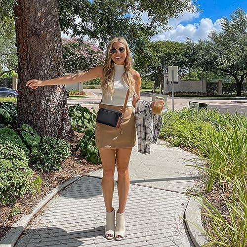 Roulens Triple Zip Small Crossbody Bag for women,Wide Strap Cell Phone Purse Shoulder Handbag Wallet with Credit Card Slots - Thumbnail 2