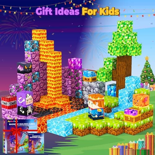 MyWodGame Magnetic Blocks Building Toys for 3 4 5 6 7 8 9 10 11 12 13 Year Old Boys Girls, Kids Magnetic Cubes Tiles Montessori Sensory Travel Magnet Toys Games Christmas Birthday Party Toddler Gifts - Thumbnail 6
