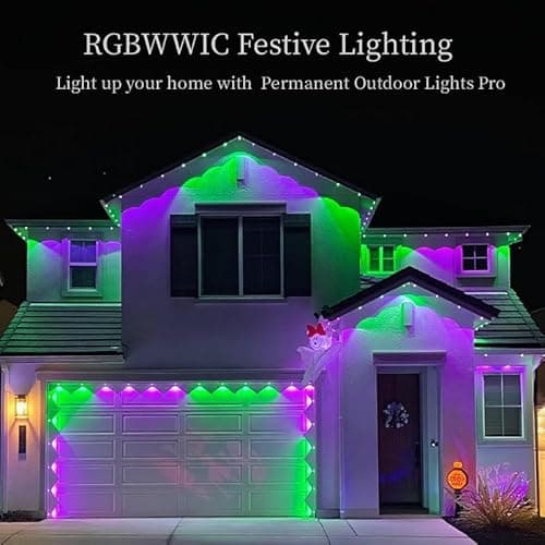 AurNyvaMay Permanent Outdoor Lights,Smart RGB Outdoor Lights with Remote APP Control,54ft with 36 LED(5v) IP67 Waterproof Outside Light for House for Holiday, Party, Daily - Thumbnail 4