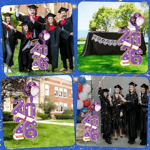 2026 Graduation Decorations - 3.5FT Large Class 2026 Graduation Yard Sign Yard Decorations Congrats Graduation Lawn Signs 2026 Grad Yard Signs with Stakes for Outdoor Indoor Congrats Graduation Party Decoration Supplies - Thumbnail 6