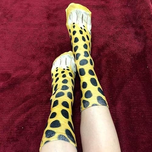 ZB.soar Animal Paws Socks,Funny 3D Stockings, Thickened Warm Long Adult Socks, Crazy Novelty Stockings Gag Gifts(Leopard) - Thumbnail 2