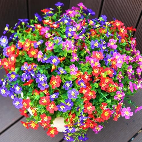 trytuny Artificial Flowers for Outdoor, UV Resistant Realistic Fake Flowers and Faux Plants for Indoor Outdoor, Garden Patio Porch Window Box Decor All Year - Image 1